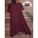 Women Casual Asymmetrical Short Sleeves Cotton Dress