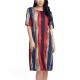 Women Casual Bohemian Loose O-neck Half Sleeve Summer Dress