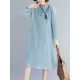 Women Casual Crew Neck Long Sleeve Pockets Plaid Dress