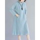 Women Casual Crew Neck Long Sleeve Pockets Plaid Dress