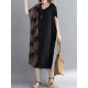 Women Casual Loose Plaid Patchwork Short Sleeves Dress