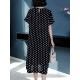 Women Casual Polka Dot Short Sleeves O-neck Dress