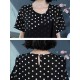 Women Casual Polka Dot Short Sleeves O-neck Dress