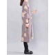 Women Casual Polka Dot Stripe Crew Neck Long Sleeve Dress