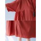 Women Casual Solid Color Batwing Sleeves Loose Dress