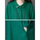 Women Casual Solid Color Long Sleeve Pockets Shirt Dress