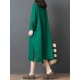 Women Casual Solid Color Long Sleeve Pockets Shirt Dress