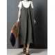 Women Casual Straps Loose Irregular Hem Dress