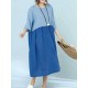 Women Casual Two-tone Patchwork Loose Dress