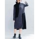 Women Casual Two-tone Patchwork Turtle Neck Knit Winter Dress