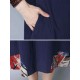 Women Chinese style Dress Vintage Cotton Linen Short Sleeve Dresses