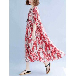 Women Cotton A-line Loose Maxi Dress