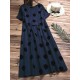 Women Cotton Casual Polka Dot Short Sleeves Dress