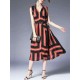 Women Elegant Stripe Sleeveless Dress with Belt