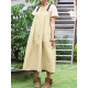 Women Ethnic Back Crossed Straps Cotton Dress with Pockets