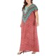 Women Ethnic Print Batwing Sleeve Kaftan Maxi Dress