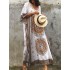 Women Ethnic Print Bohemian Loose Beach Long Dress