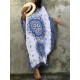 Women Ethnic Print Bohemian Loose Beach Long Dress