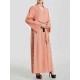 Women Ethnic Style V-neck Long Sleeve Bead Kaftan Dress