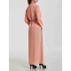 Women Ethnic Style V-neck Long Sleeve Bead Kaftan Dress