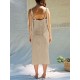 Women Holiday Sleeveless Beach Long Dress with Pockets