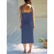 Women Holiday Sleeveless Beach Long Dress with Pockets