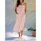 Women Holiday Sleeveless Beach Long Dress with Pockets