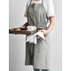 Women Japanese Retro Pure Color Cotton Linen Aprons Dress with Pockets