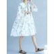 Women Mesh Tulle Dress Patchwork Half Sleeve Floral A-Line Dresses