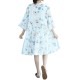 Women Mesh Tulle Dress Patchwork Half Sleeve Floral A-Line Dresses