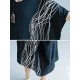 Women Modern Oversized Patchwork Line Half Sleeves Loose Dress