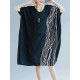 Women Modern Oversized Patchwork Line Half Sleeves Loose Dress