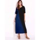 Women O-Neck Short Sleeves Patchwork Long Maxi Dress