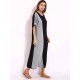 Women O-Neck Short Sleeves Patchwork Long Maxi Dress