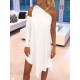 Women Off Shoulder One Sleeve Asymmetric Party Dress