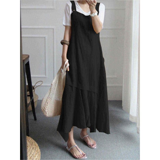 Women Off Shoulder Suspender Tank Casual Dress