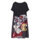 Women Print Patchwork Dress Short Sleeve O Neck Pockets Dress