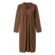 Women Retro V-neck Long Sleeve Loose Cotton Dress