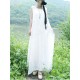 Women Sleeveless Split Layered Cotton  Maxi Dress