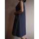 Women Sleeveless Stand Collar Solid Color Loose Dress