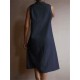 Women Sleeveless Stand Collar Solid Color Loose Dress