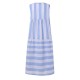 Women Stripe V-neck Sleeveless Pleated Loose Dress