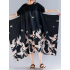 Women Vintage Printed Short Sleeve Patchwork Loose Baggy Dress