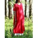 Women Vintage Short Sleeves Cotton Split Maxi Dress