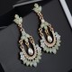 fashion Pearl Gemstone Giamond Drop Flower Earrings