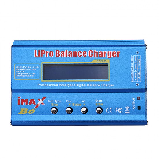 iMAX B6 80W 6A Lipo Battery Balance Charger Discharger XT60 Output with Power Supply Adapter