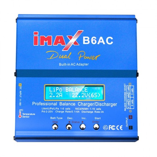 iMAX B6AC 80W 6A Dual Balance Charger Discharger With XT60 T Plug Parallel Charging Power Adapter Board