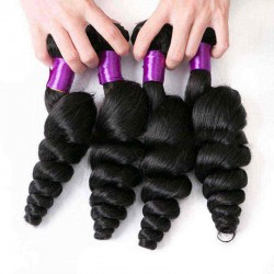 1 Bundle Brazilian Loose Wave Virgin Hair Weave Natural Black Human Hair Extensions