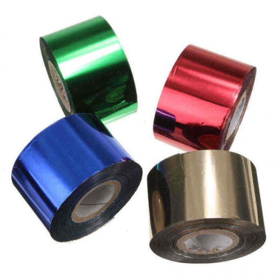 1 Roll 4CM X 110M Starry Red Royalblue Green Champagne Nail Transfer Foil Sticker Manicure Decoration