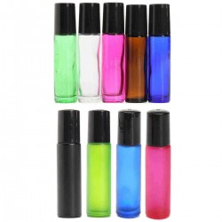10Pcs 10ml Empty Frosted Roll On Glass Bottles Roller Ball For Perfume Essential Oils